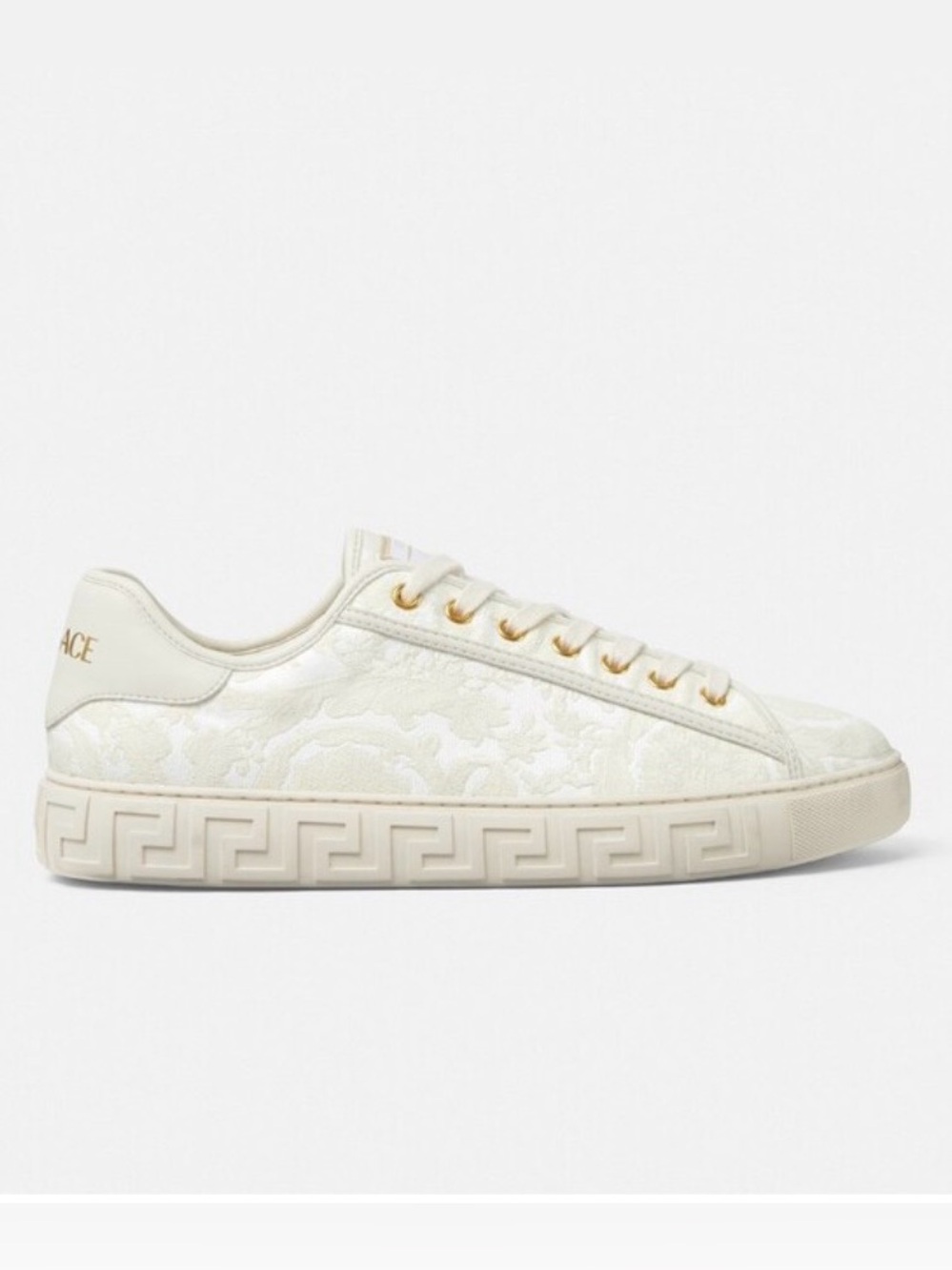 Versace Greca Jacquard Canvas Sneakers - Men’s Size 43/10US New In Box  - White
